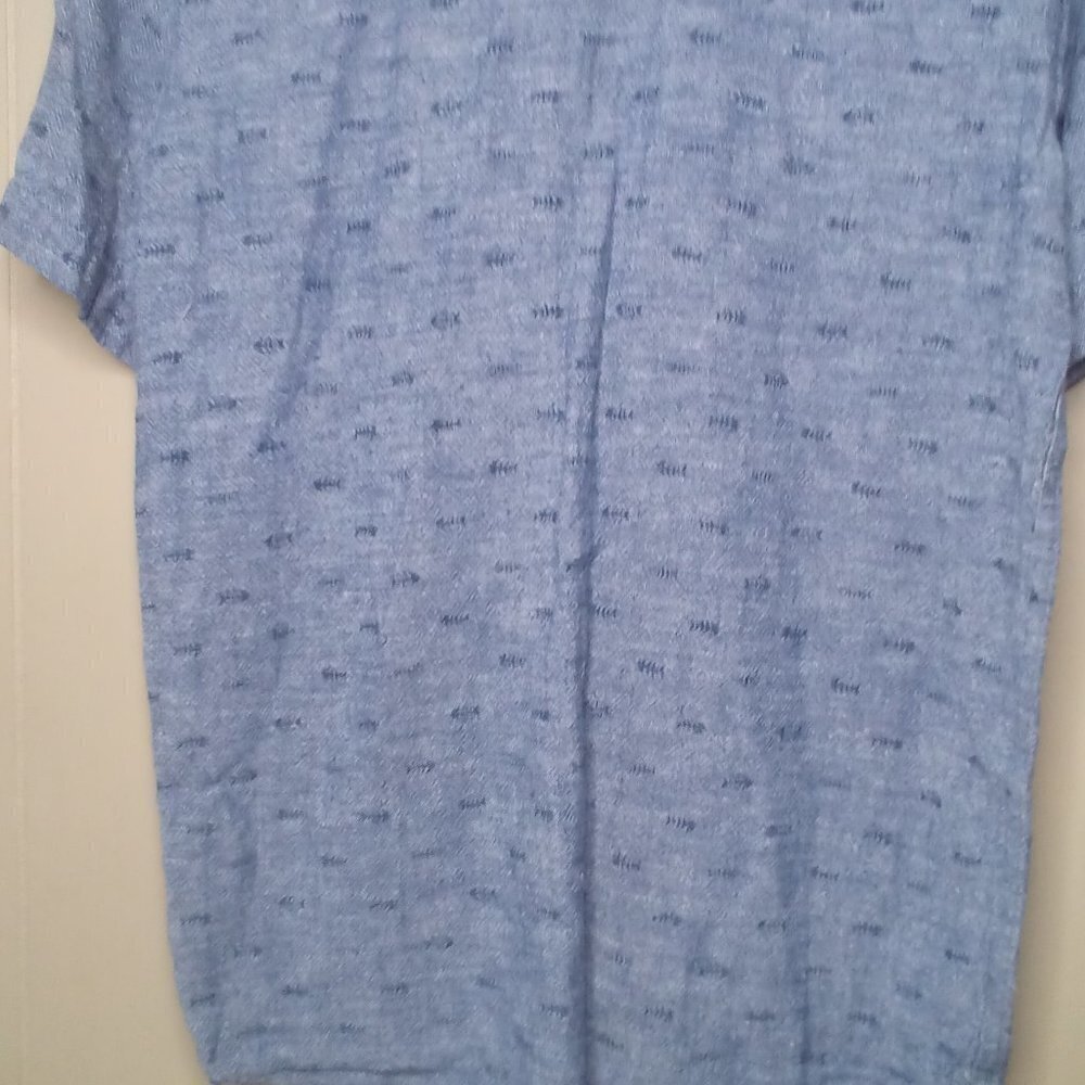 Old Navy Button Up Shirt XL 14 16 Short Sleeve Arrows Blue - Picture 11 of 13